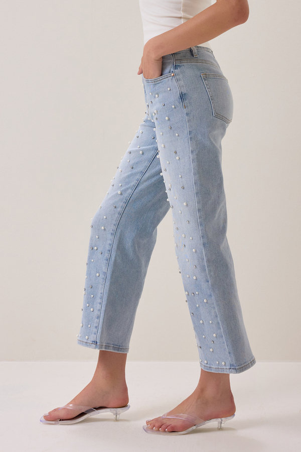 Brooklyn Embellished Straight Leg Jeans Detail 4 - Altar'd State