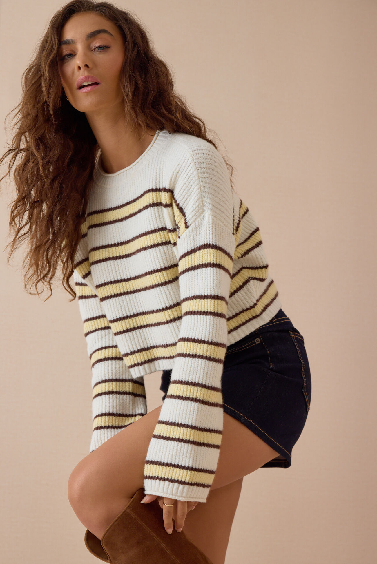 Bretta Multi Stripe Crop Sweater