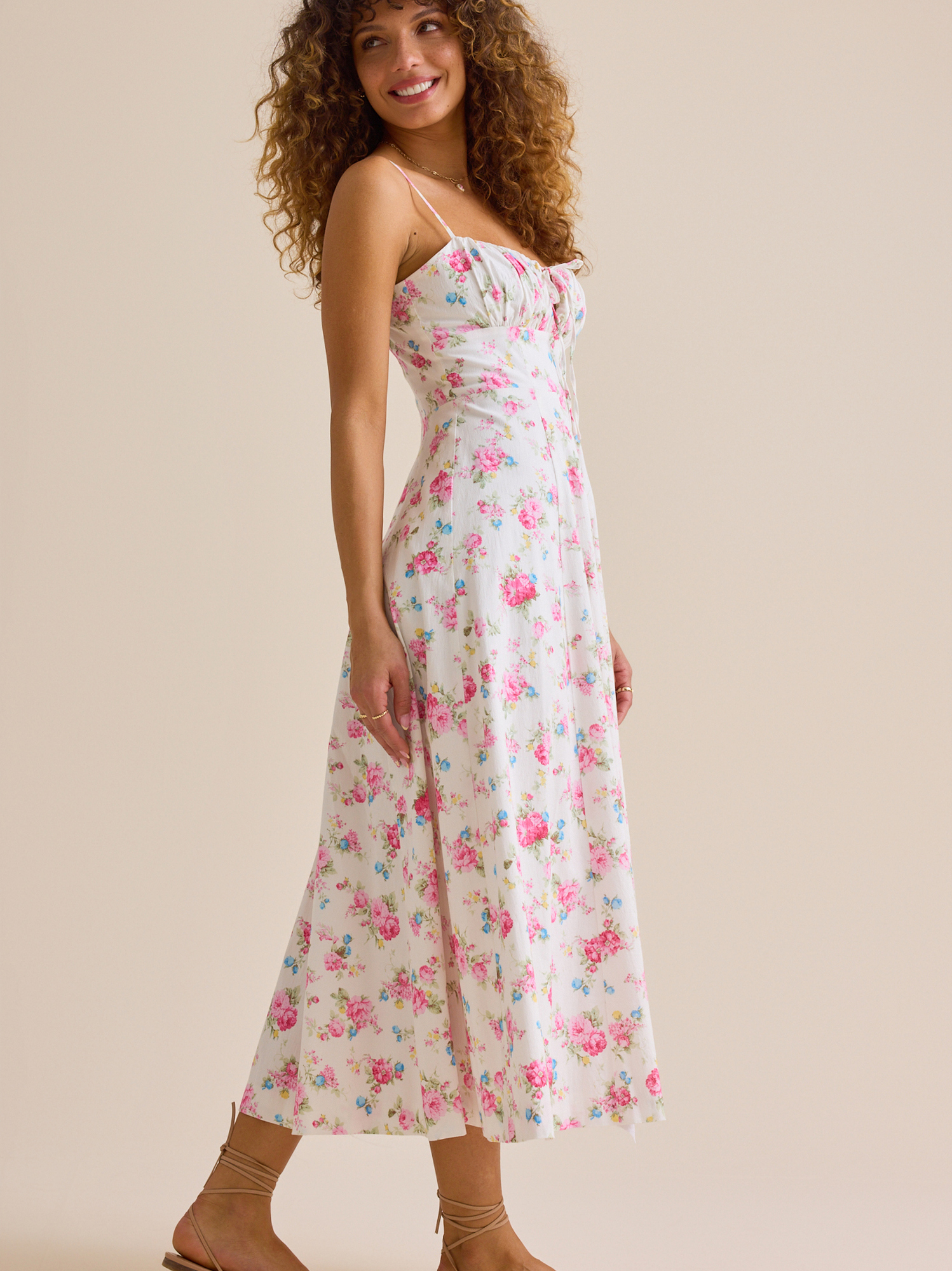 Avelina Floral Maxi Dress in White Multi | Altar'd State