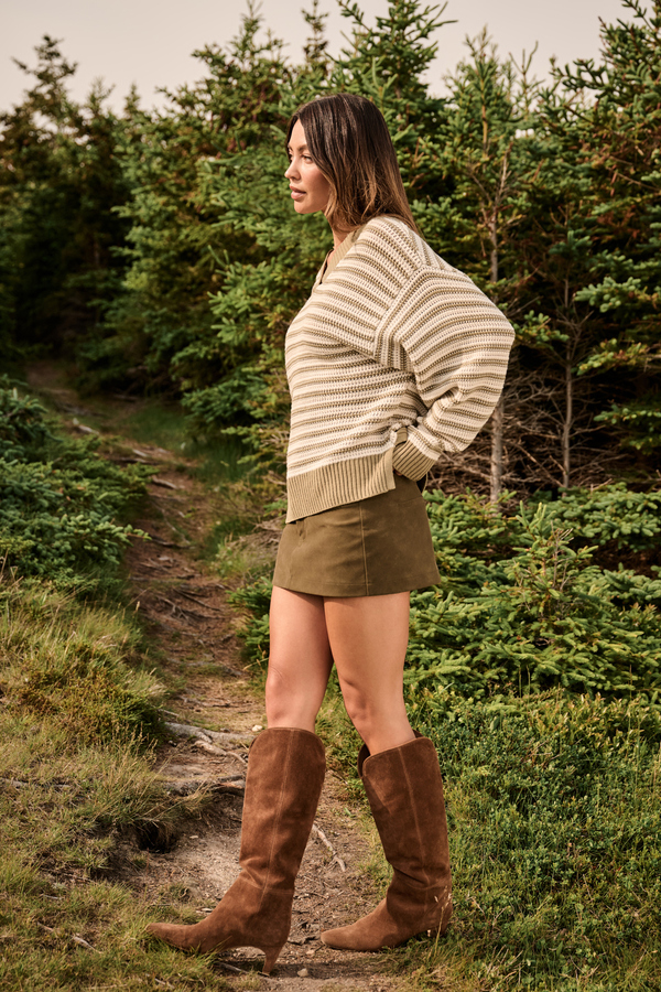 Harper Striped Knit Sweater Detail 5 - Altar'd State