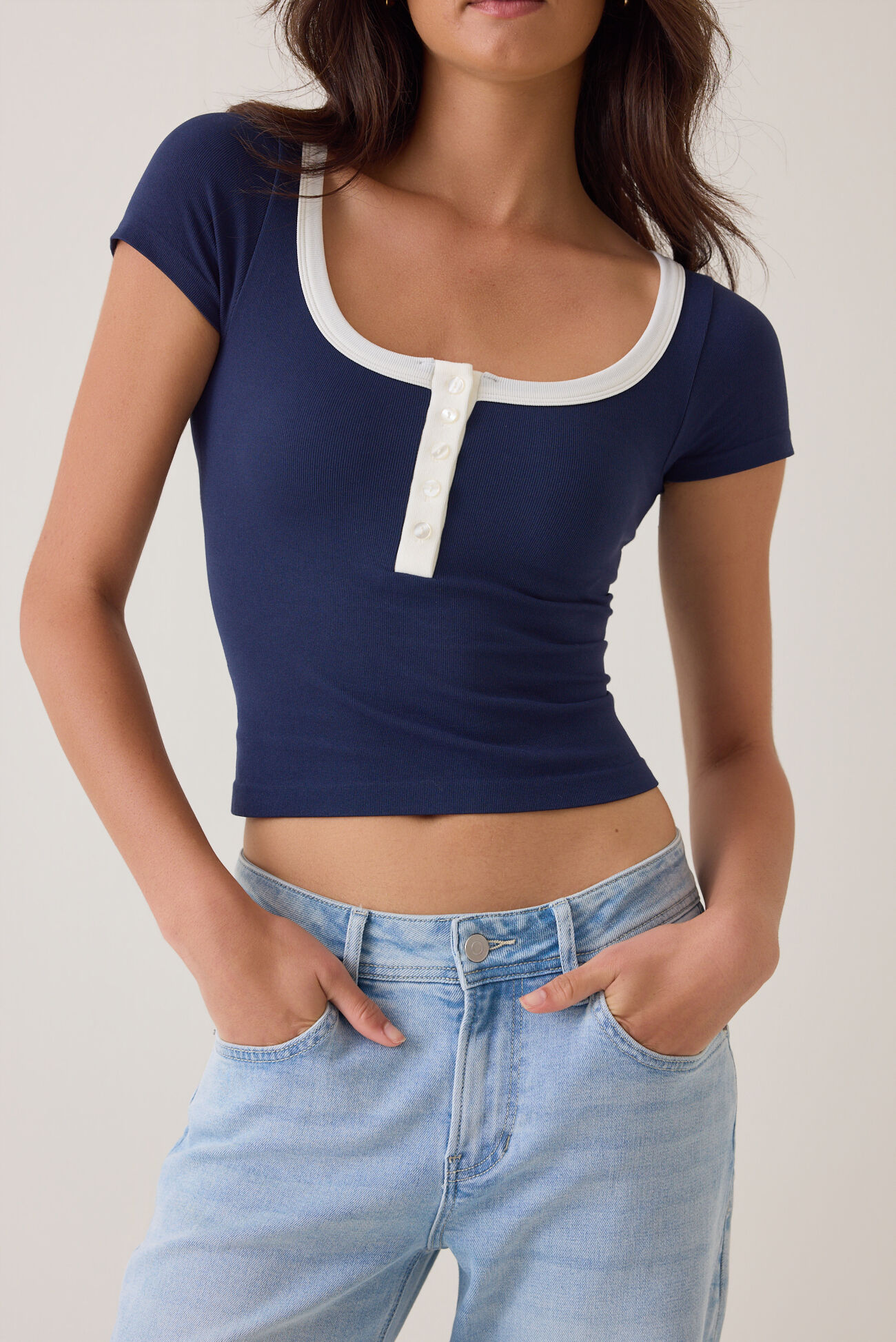 Lennox Contrast Trim Henley Cami