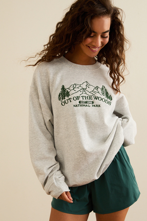
        Out Of The Woods Oversized Sweatshirt in Grey | AS Revival
    