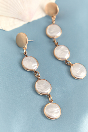 Gold Stud Coin Pearl Dangle - Altar'd State - 