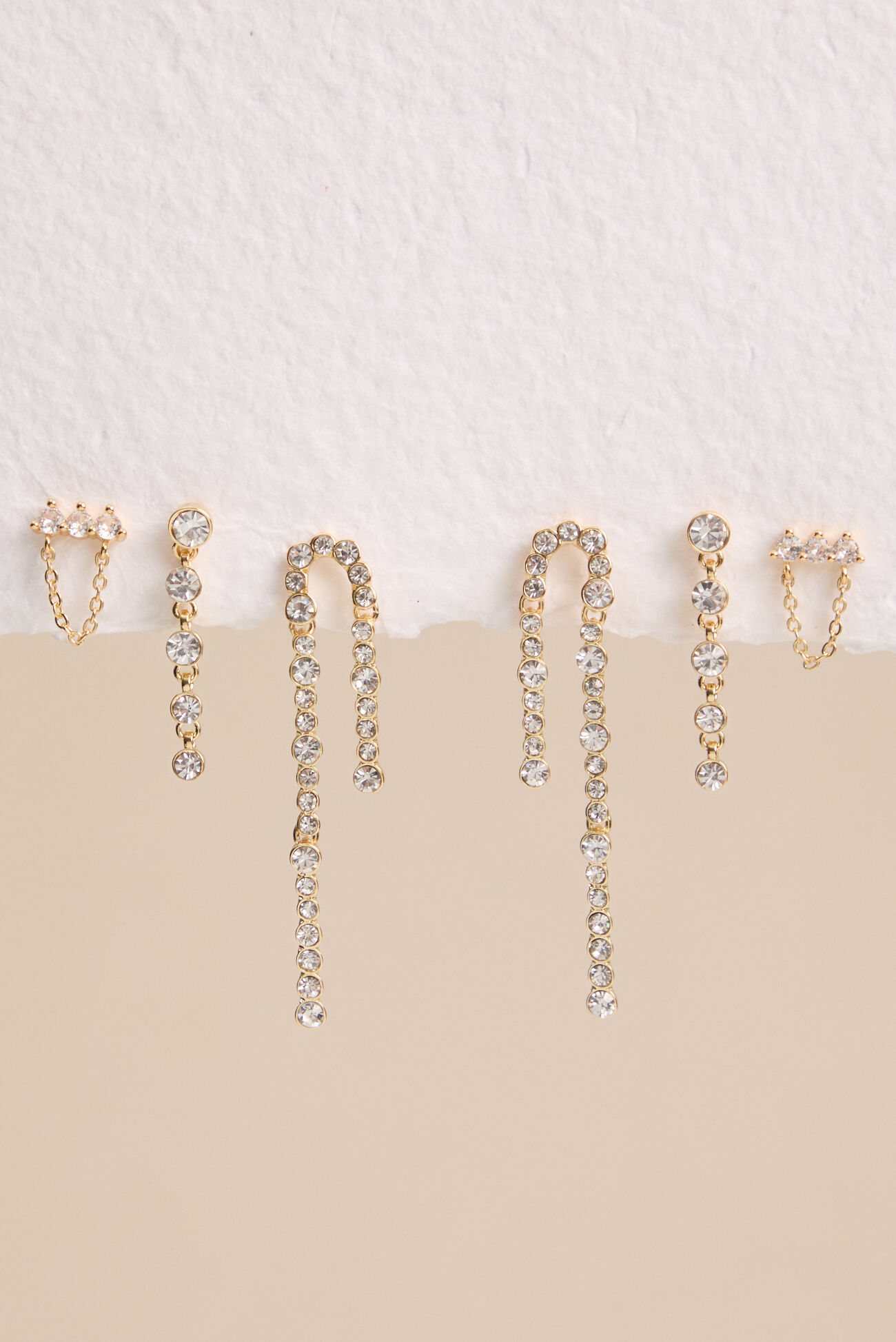 18K Gold Crystal Dangle Earring Pack