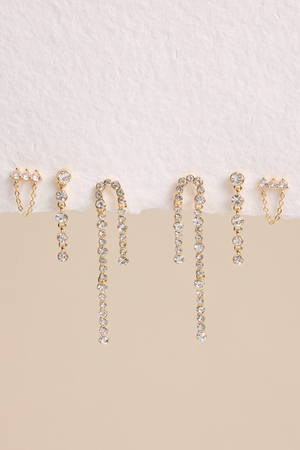 18K Gold Crystal Dangle Earring Pack - Altar'd State - 