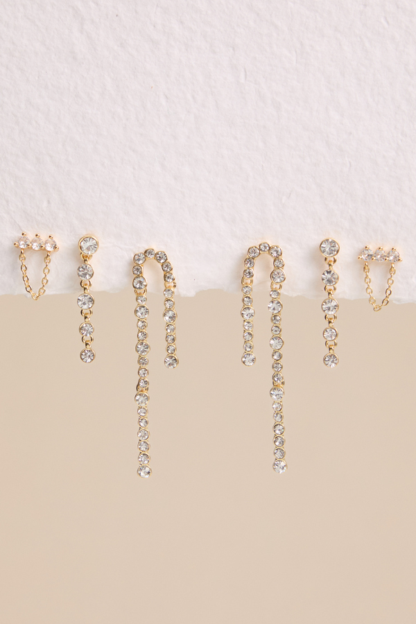 18K Gold Crystal Dangle Earring Pack Detail 2 - Altar'd State