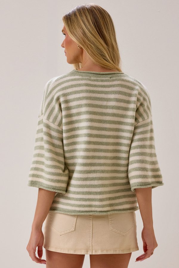 Cassidy Striped Cardigan Detail 3 - Altar'd State