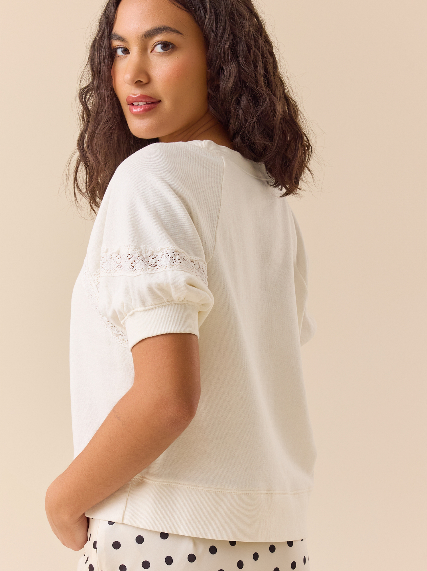 Blouse Altered State Avec Garniture Crochet - Taille XS, Crème, Neuve Avec étiquettes
