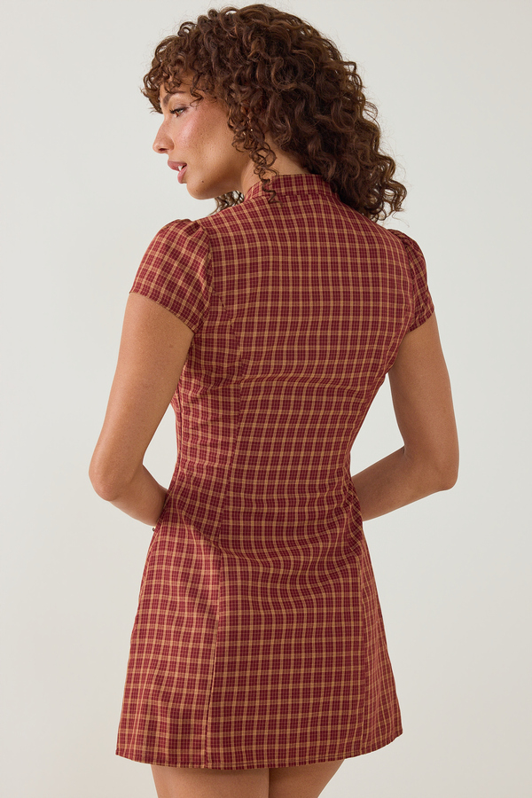 Rebekah Plaid Mini Dress Detail 6 - Altar'd State