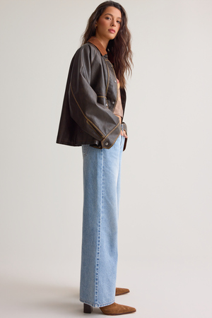 Lilah Vegan Leather Oversized Jacket - Altar'd State - 
