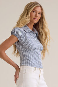 Bonnie Gingham Button Up Top Detail 4 - Altar'd State