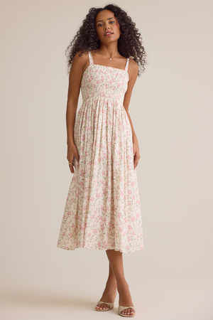 Thea Smocked Floral Midi Mama Dress - Altar'd State