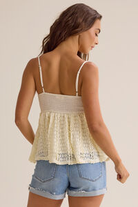 Reeve Lace Ruffle Tank Detail 4 - Altar'd State