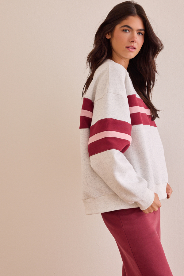 Power Stripe Fleece Pullover Detail 3 - Altar'd State