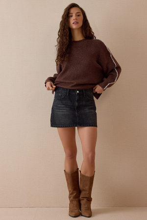 Lenora Contrast Stich Sweater - Altar'd State