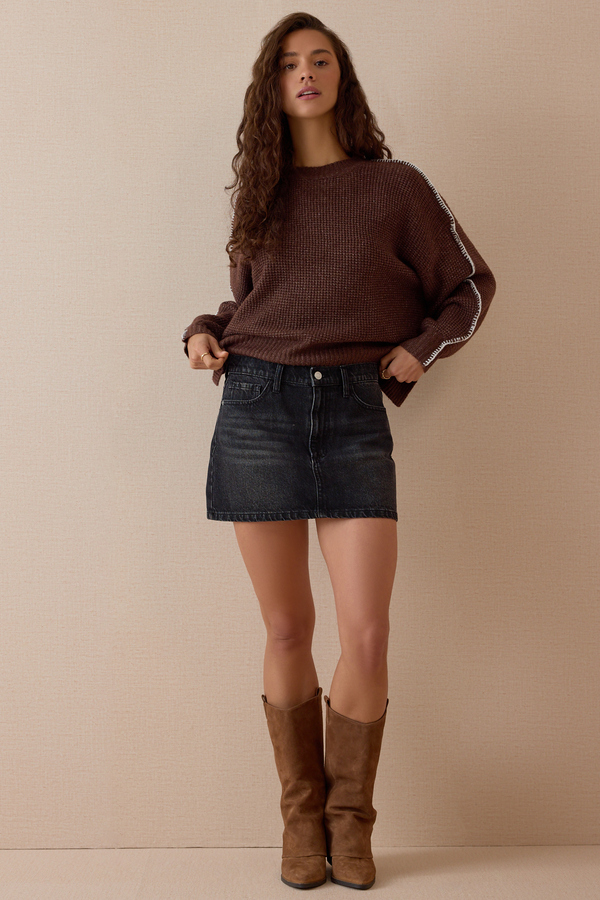 Lenora Contrast Stich Sweater Detail 3 - Altar'd State