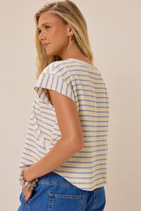 Cressida Stripe Rib Raglan Top Detail 5 - Altar'd State