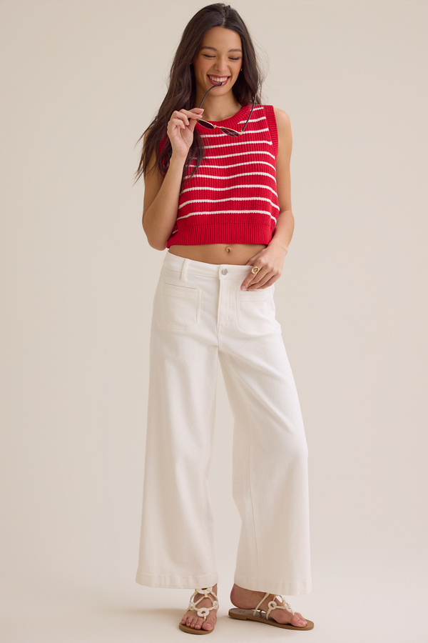 Layla Striped Tie Back Vest Detail 2 - Altar'd State