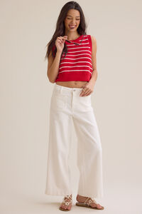 Layla Striped Tie Back Vest Detail 2 - Altar'd State