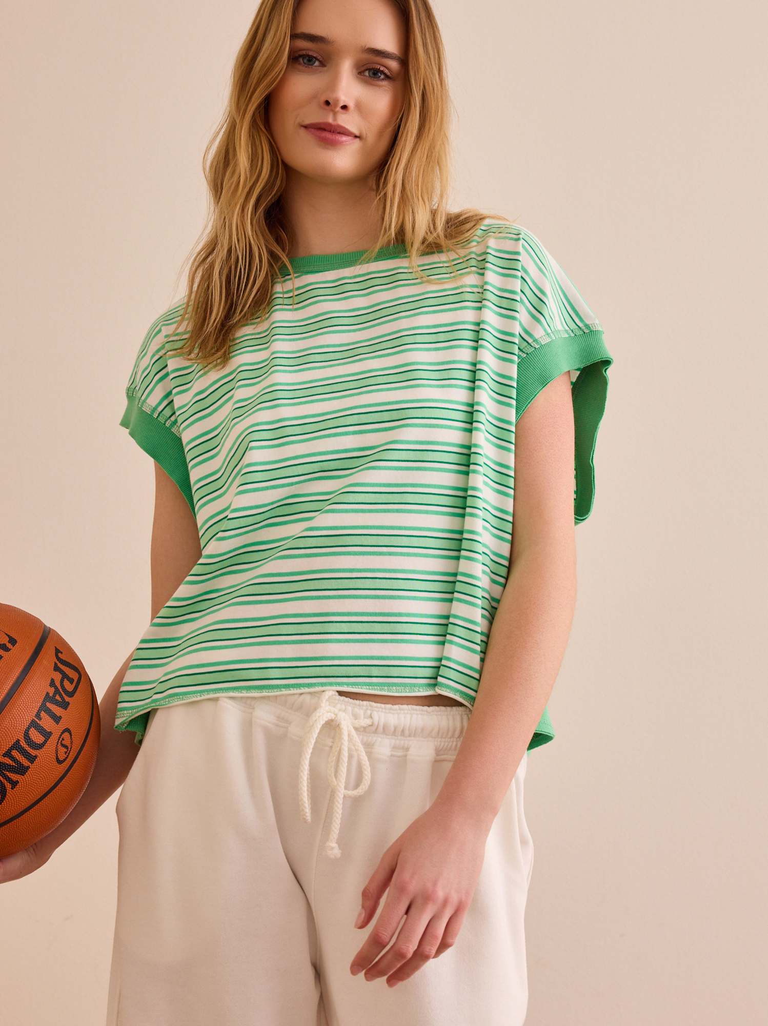 Sprint Stripe Tee in Green | AS Revival