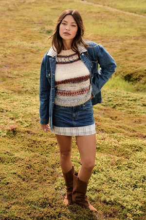 Ainsley Denim Mini Skirt - Altar'd State