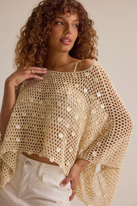 Josephine Crochet Sequin Poncho - Altar'd State