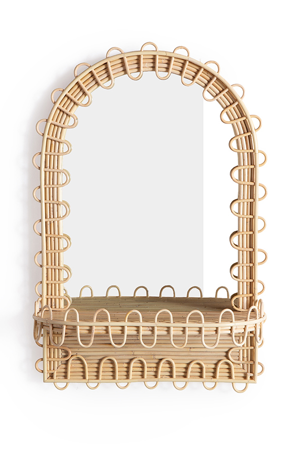 Cora Woven Shelf Mirror Detail 1 - Altar'd State