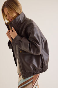 Mona Leather Bomber Jacket Detail 3 - Altar'd State