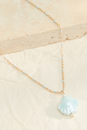 Azure Shell Pendant Necklace - Altar'd State - 