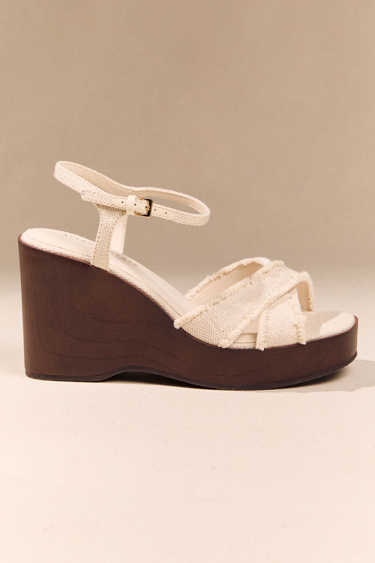 Cyndi Canvas Wood Wedge