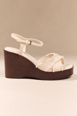 Cyndi Canvas Wood Wedge - Altar'd State - 