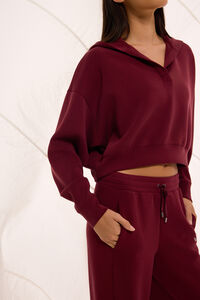 Supersoft Cropped V-Neck Hoodie Detail 2 - Altar'd State