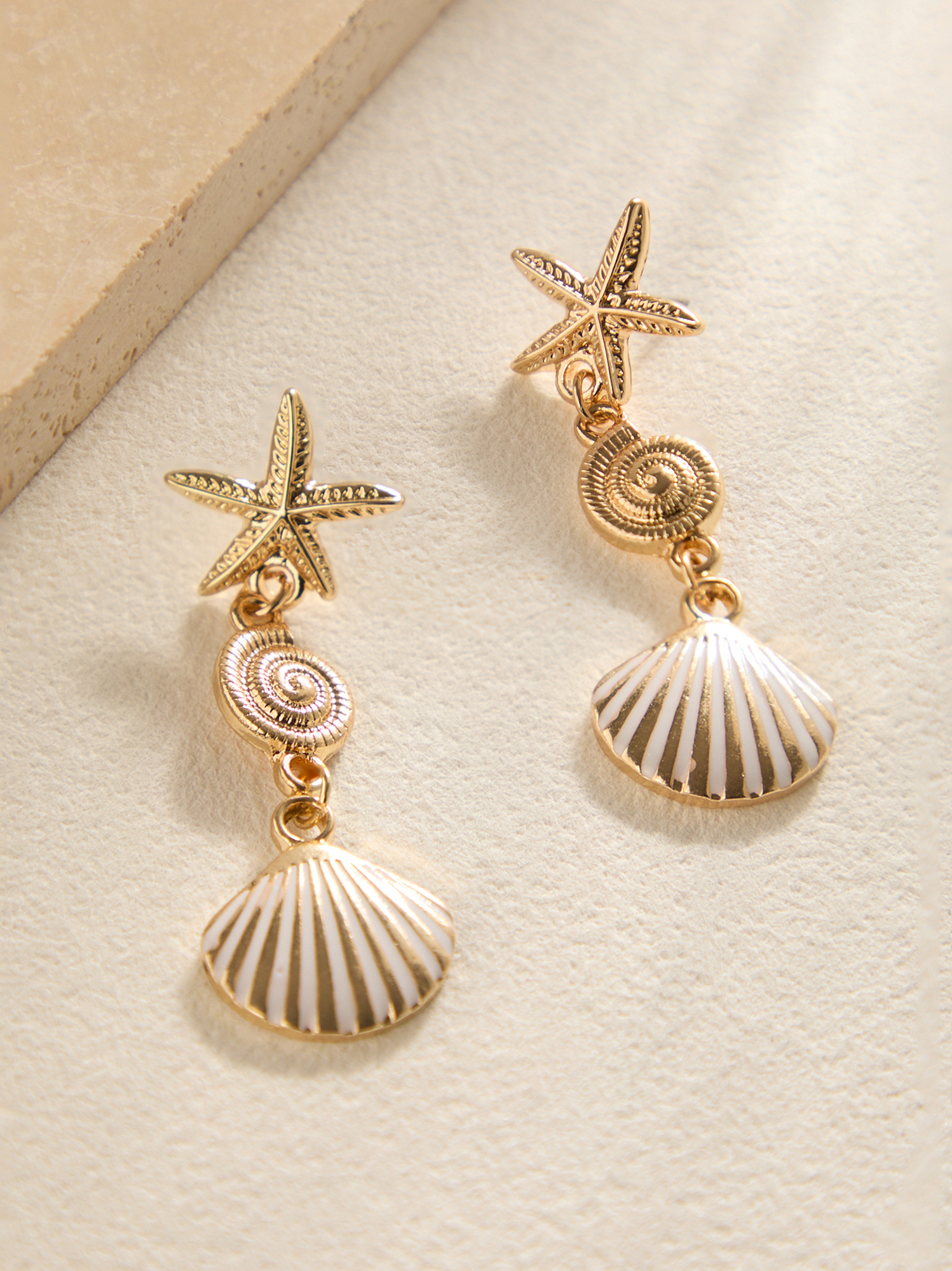 Seashell Drop Earrings in Gold | Altar'd State