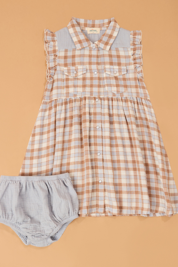 Western Plaid Snap Dress - Altar'd State