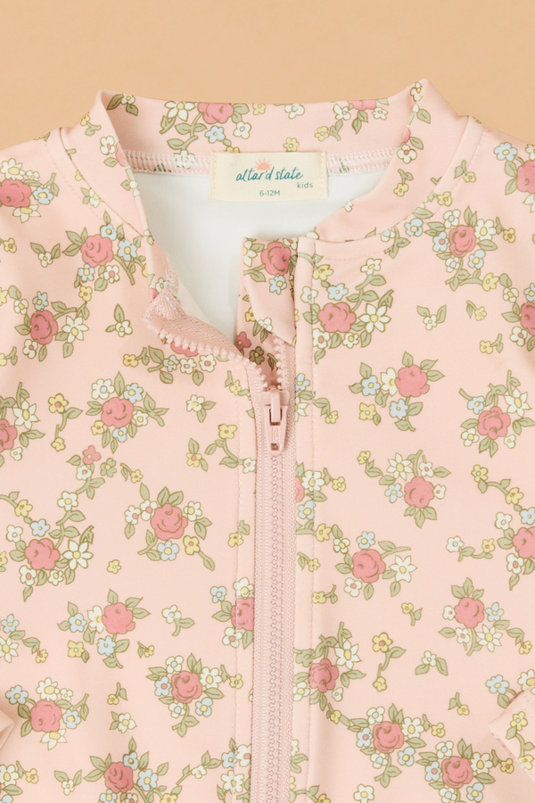 Edith Rose Long Sleeve Ruffle Leg Swimsuit Detail 4 - Altar'd State