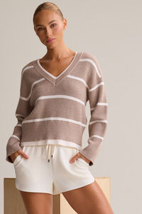 Sideline Stripe Pullover Detail 2 - Altar'd State