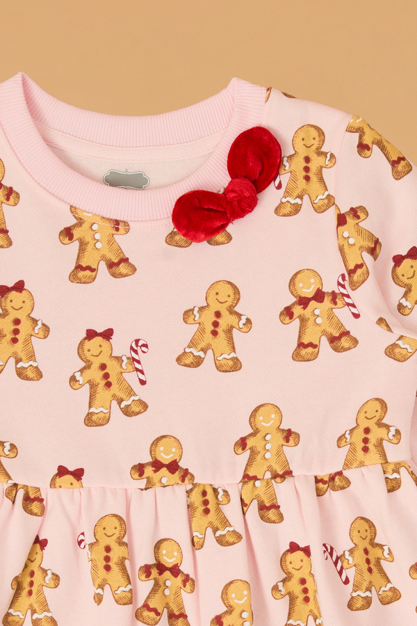 Jeanie Gingerbread Sweatshirt Dress Detail 2 - Altar'd State