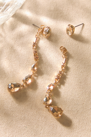 Champagne Linear Jewel Earrings - Altar'd State