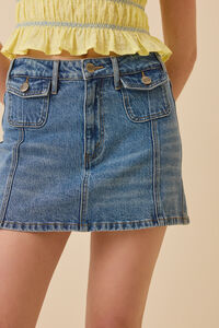 Margaret Denim Mini Skirt Detail 2 - Altar'd State