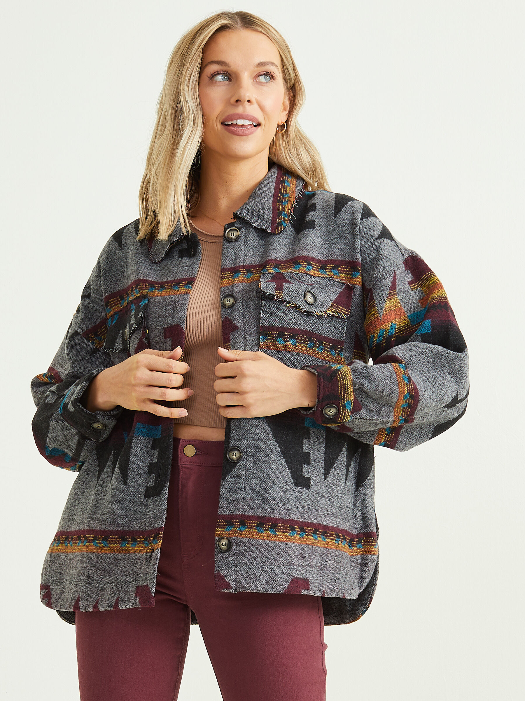 Kinsley Aztec Shacket | Altar'd State