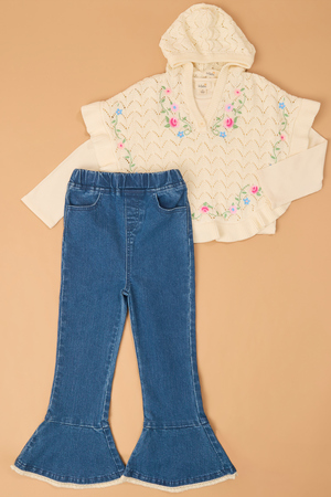 Willa Embroidered Poncho And Jeans - Altar'd State - 