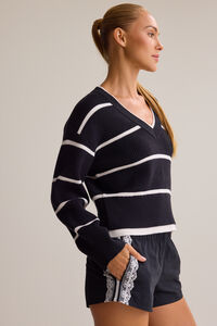 Sideline Stripe Pullover Detail 4 - Altar'd State