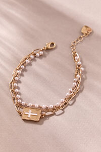 Heavenly Glow Gold Cross Bracelet Detail 3 - Altar'd State