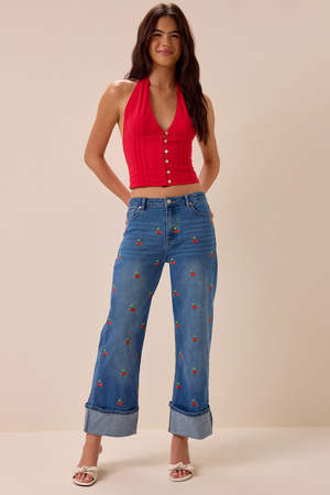 Bella Embroidered Jeans - Altar'd State - 