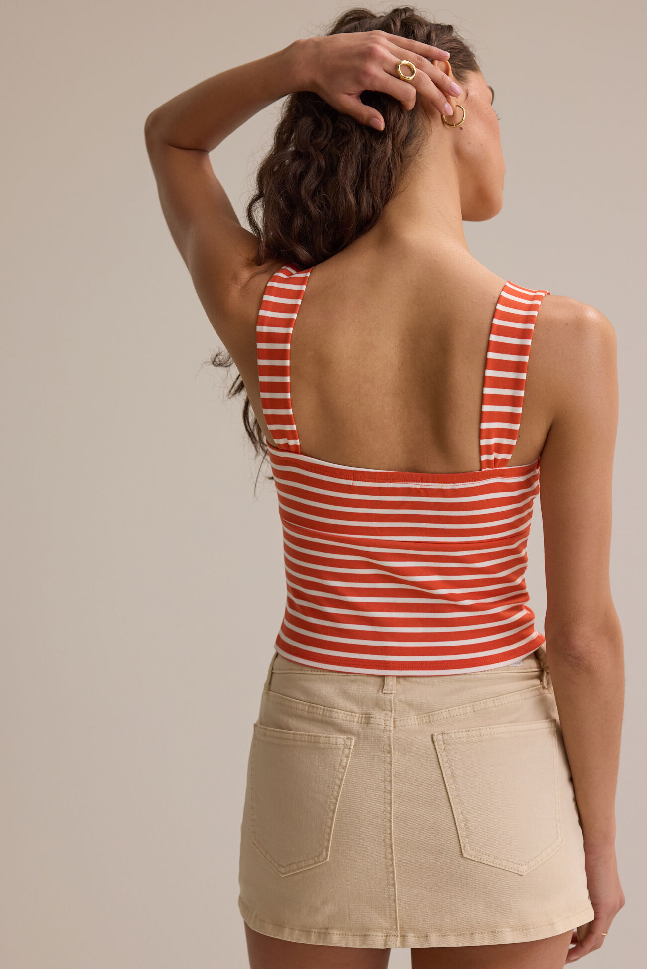 Everlee Stripe Twist Knot Tank