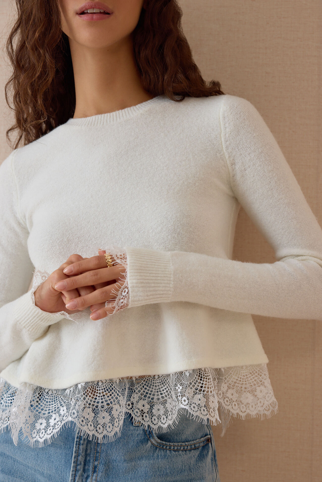 Wrenley Lace Trim Oversized Tunic