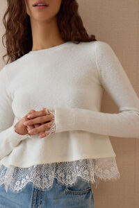 Wrenley Lace Trim Sweater - Altar'd State