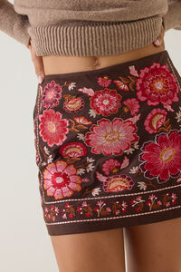 Briar Embroidered Suede Mini Skirt Detail 2 - Altar'd State