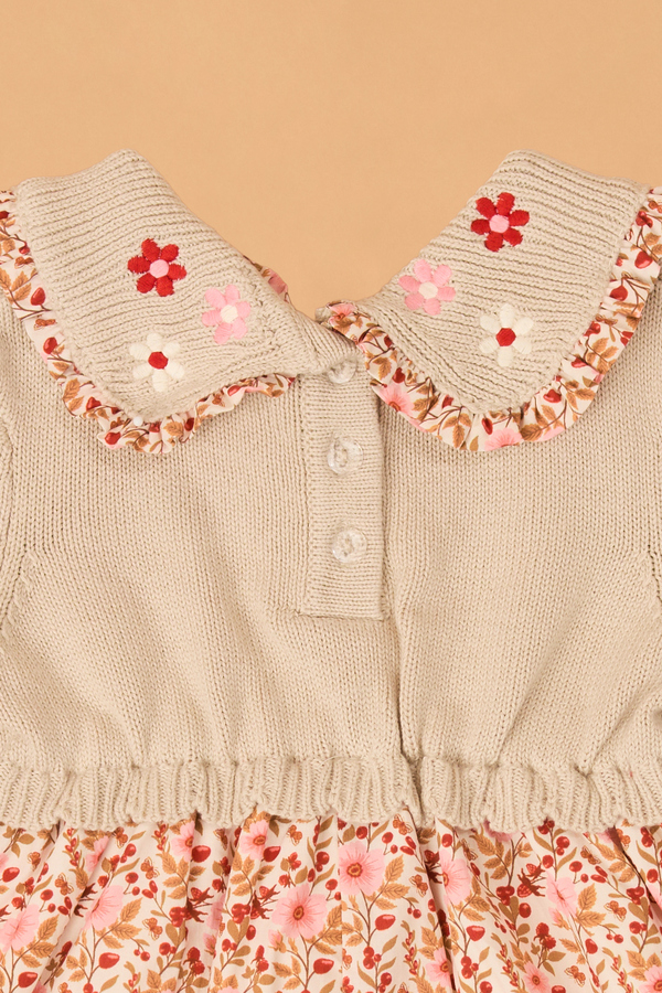 Clara Floral Sweater Dress Detail 3 - Altar'd State