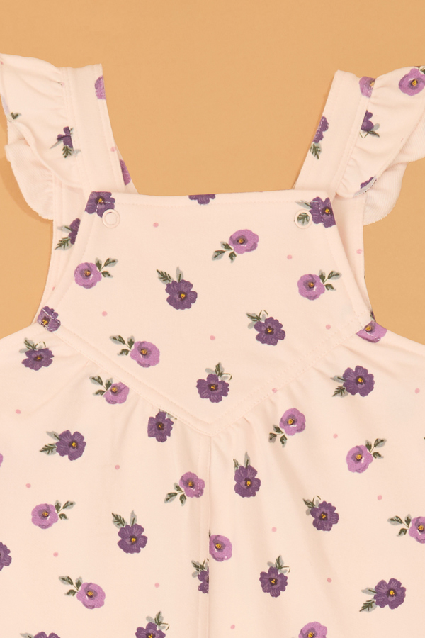 Janie Floral Flutter Overalls Detail 2 - Altar'd State